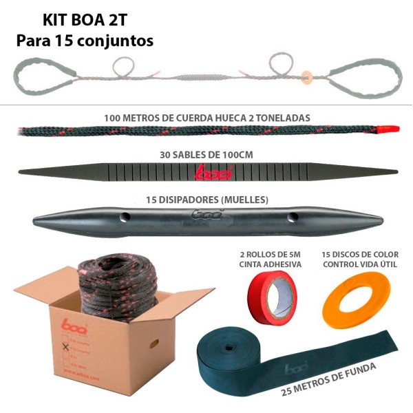 Kit BOA 2T con 15 conjuntos sustentación y sujeción de ramas