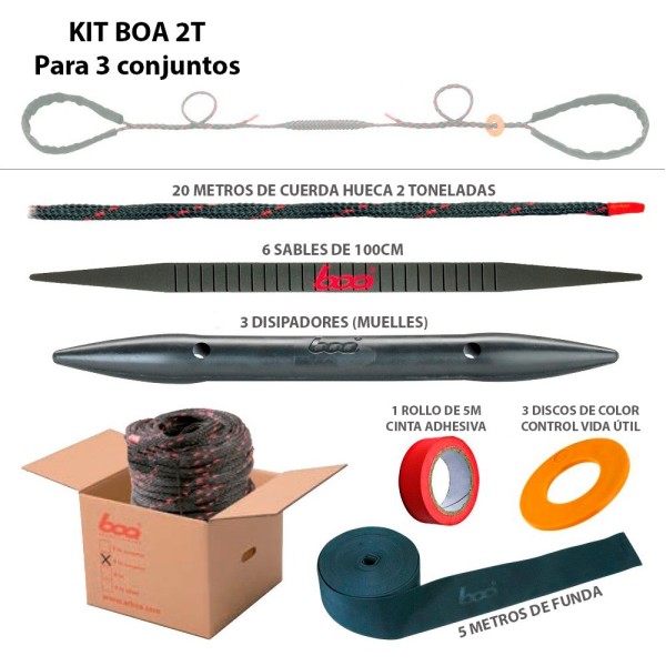 Kit BOA 2T con 3 conjuntos sustentación y sujeción de ramas