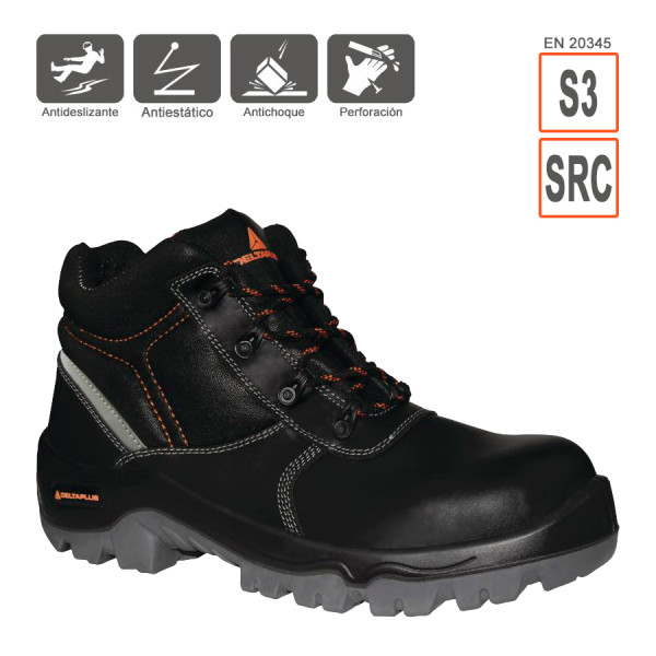 Bota de seguridad PHOENIX no magnética con caña de piel crupón.