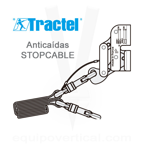 Anticaídas STOPCABLE para línea de vida vertical de cable Tractel