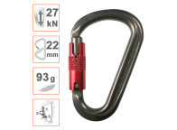 Mosquetón aluminio forma HMS de ISC automático triple seguridad