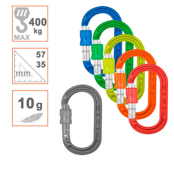 Mosquetón auxiliar DMM XSRE LOCK para herramientas y motosierras