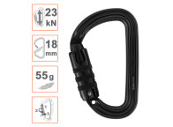 SMD mosquetón asimétrico negro con cierre Triact Lock de Petzl