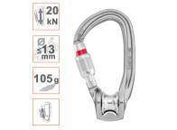 Mosquetón ROLLCLIP Z de Petzl con polea integrada y cierre rosca