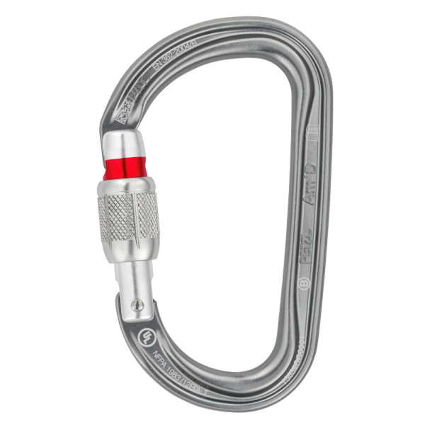 Mosquetón asimétrico AMD Screw Lock marca Petzl. Garantía 3 años