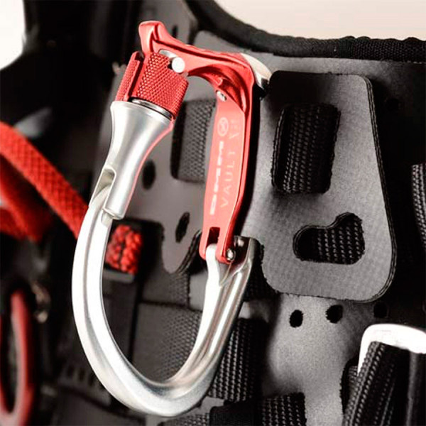 Gancho portamaterial VAULT LOCK para arneses. Resistencia 300kg.
