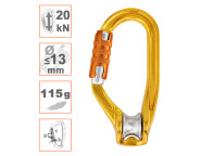 Mosquetón automático ROLLCLIP con polea integrada y cierre triple