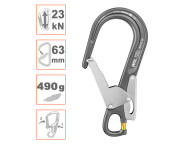 Gancho aluminio MGO OPEN. Apertura 63mm. Homologado EN362. Petzl