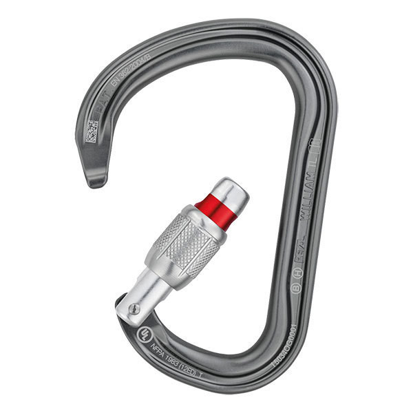 Mosquetón WILLIAM de Petzl con forma de pera y cierre de rosca. 2