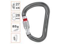 Mosquetón WILLIAM de Petzl con forma de pera y cierre de rosca.
