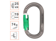 Mosquetón de aluminio ULTRA OVAL con cierre automático triple