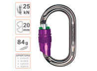 Mosquetón de aluminio ULTRA OVAL Durolock con cierre cuadruple