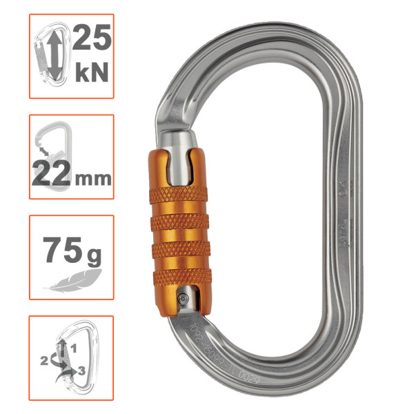 OK Triact Lock. Mosquetón de aluminio Petzl con cierre automático