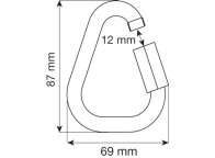 Conector triangular maillón Delta 10 para uso anticaídas.