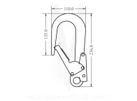 Gancho de seguridad con apertura 60mm. Aluminio. Homologado EN362