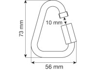Conector triangular maillón Delta 8 para unir aparatos a arneses.