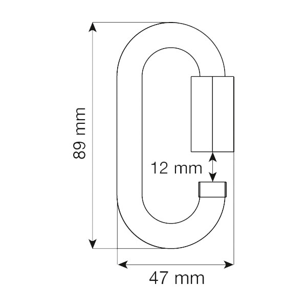 Maillón oval sección 10mm material acero y resistencia 4500kg 2