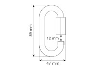 Maillón oval sección 10mm material acero y resistencia 4500kg