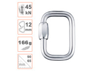 Maillón Rectangular de acero 10mm homologado EN362 anticaídas.