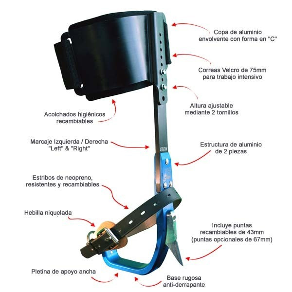 Puntas de recambio de 43mm para espuelas X2S Climb de Stein
