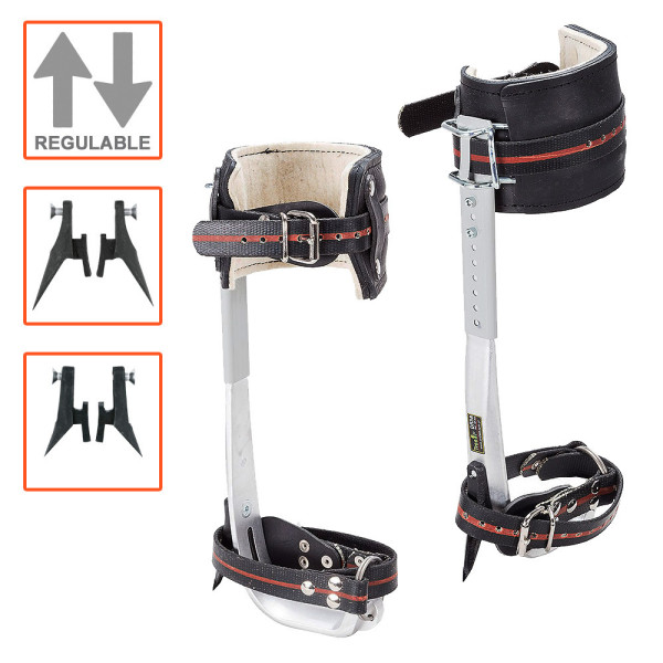 Espuelas básicas regulables de aluminio para poda y tala árboles