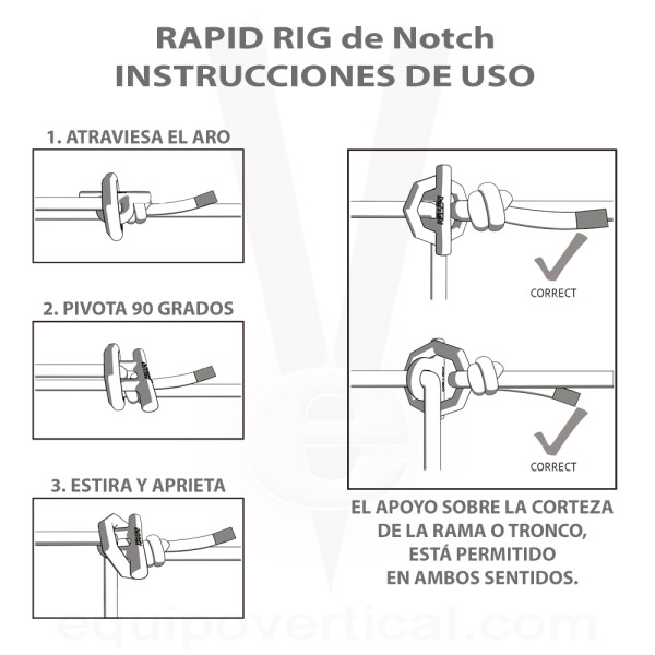 Rapid Rig de Notch para apeo y arboricultura. Resistencia 60kN. 2