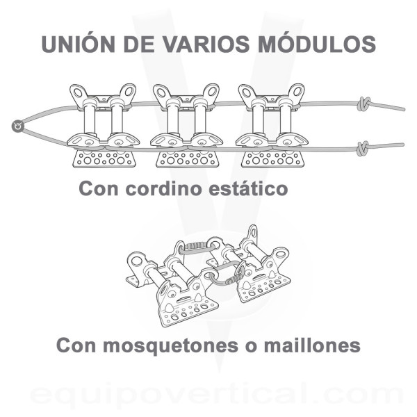 Protector ROLLER COASTER con rodillos para cuerdas en movimiento.