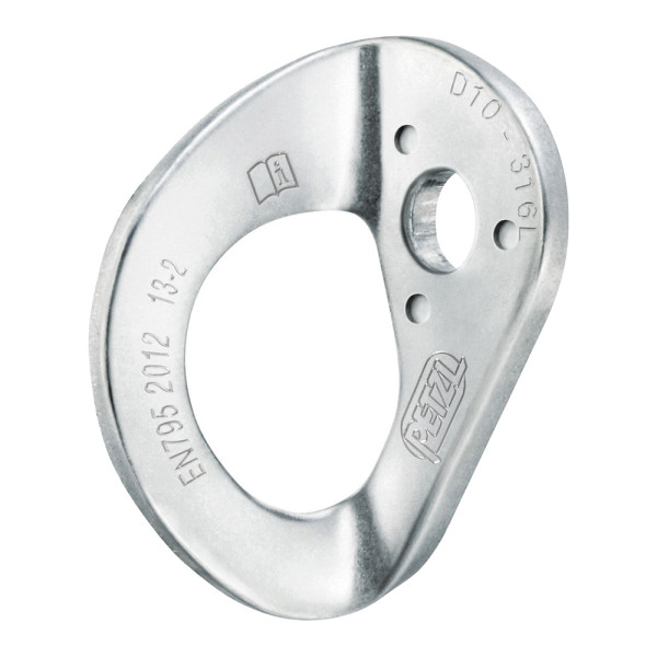 Plaqueta COEUR de Petzl en acero inox, para anclaje de personas. 2