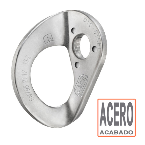 Plaqueta de anclaje en acero COEUR Petzl para trabajos verticales