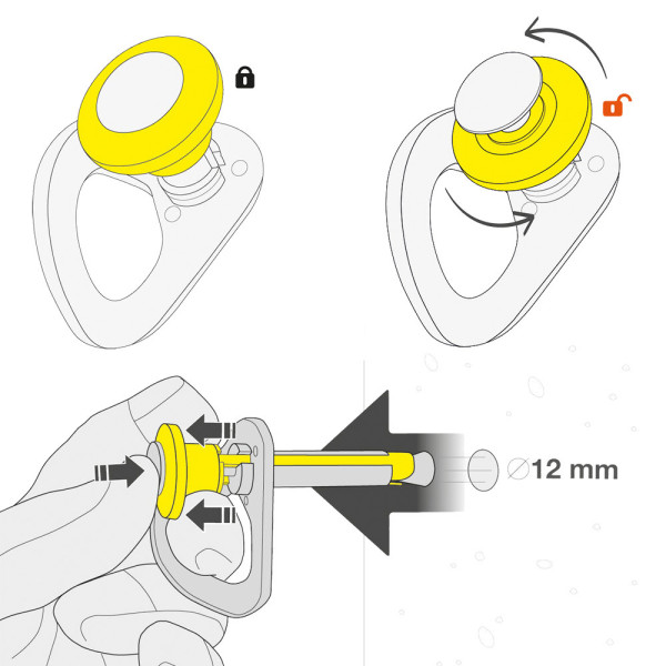 Chapa de anclaje Ø12mm extraíble COEUR PULSE 2 para hormigón 2