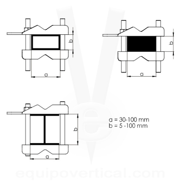 Anclaje anticaídas para tubos redondos y perfiles rectangulares