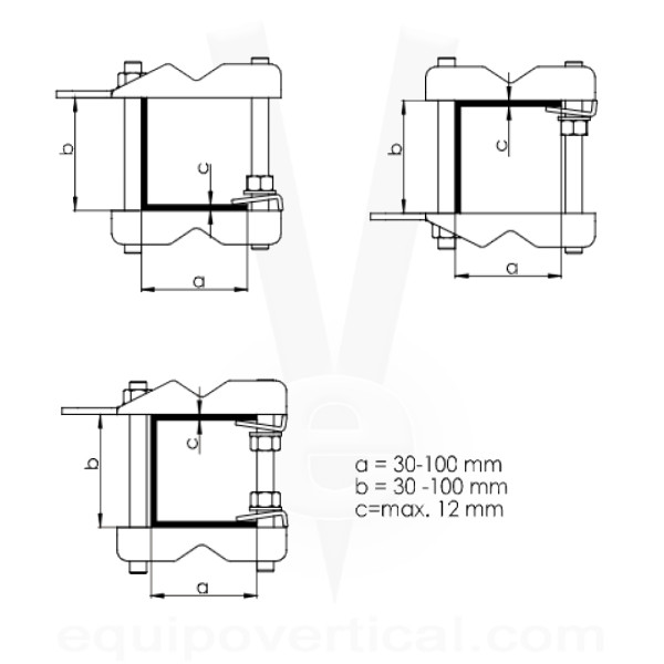 Anclaje anticaídas para tubos redondos y perfiles rectangulares
