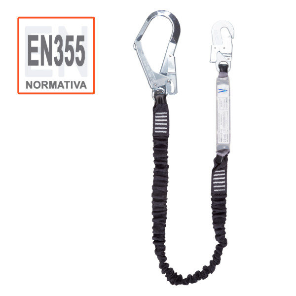 Cabo anticaídas elástico 2m con gancho 50mm y absorbedor energía
