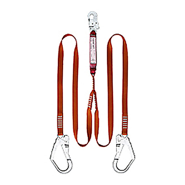 Cabo doble cinta longitud 1,8m con 2 ganchos 50mm y absorbedor