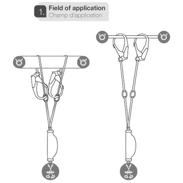 Cabo de amarre doble TIE-BACK con absórbica y 2 ganchos MGO Petzl