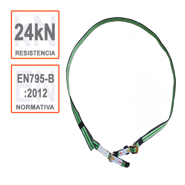 Eslinga regulable para anclaje temporal en chimeneas y casetones