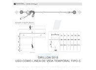 GRILLON Amarre con bloqueador de posicionamiento regulable Petzl