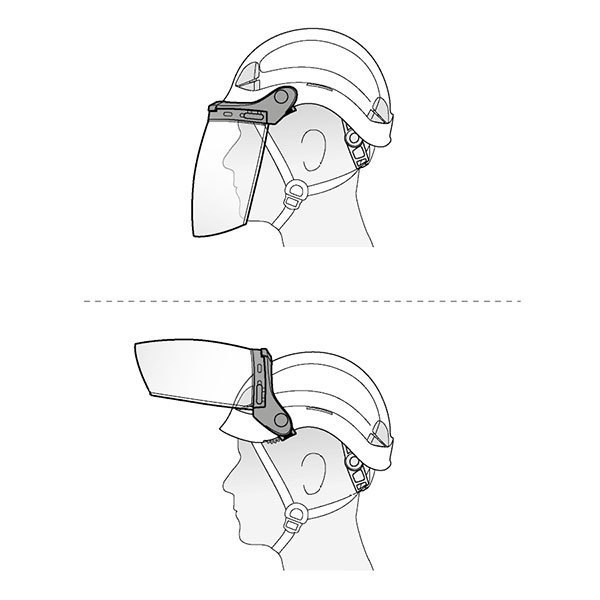 Pantalla retráctil VIZEN para cascos Vertex y Strato marca Petzl