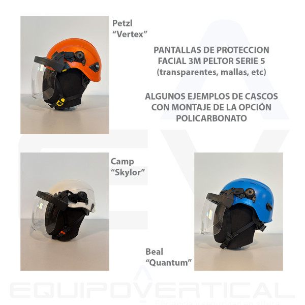 Pantalla protección facial 5F-11 transparente de 3M para cascos