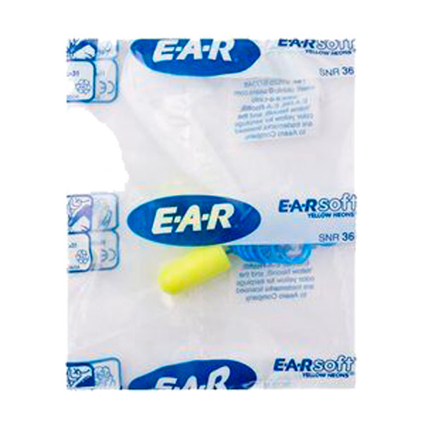 Tapones Earsoft desechables con cordón. Atenuación SNR 36 2