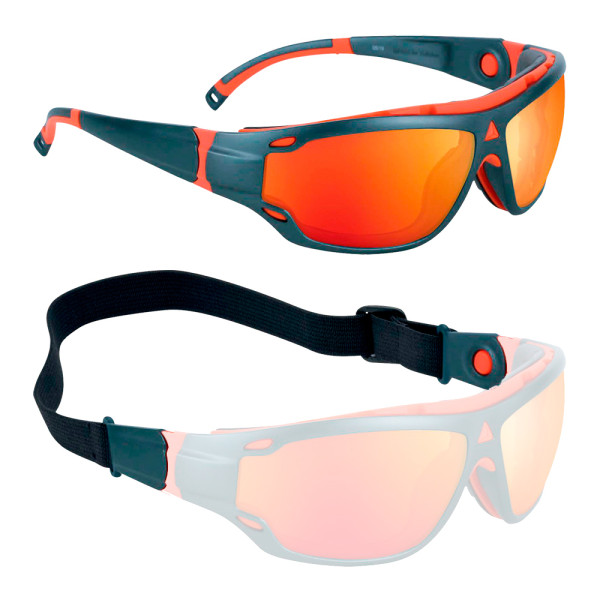 Gafas de seguridad BLOW espejo rojo. Protección antirrayaduras