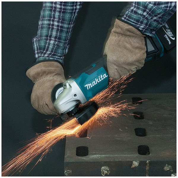 Amoladora motor BL sin escobillas. Para baterías Makita de 18V.