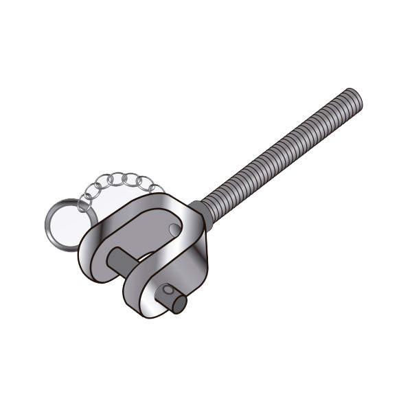 Adaptador de horquilla para ensayar anclajes en forma de argolla