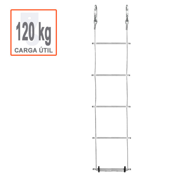 Escalera enrollable de cable. Anchura 31 cm. Varias longitudes