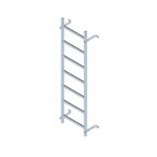 Tramo de escalera galvanizada. 2100mm sin aros quitamiedo