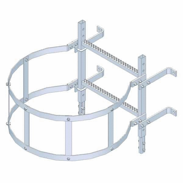 Tramo de escalera galvanizada. 600mm con aros quitamiedo