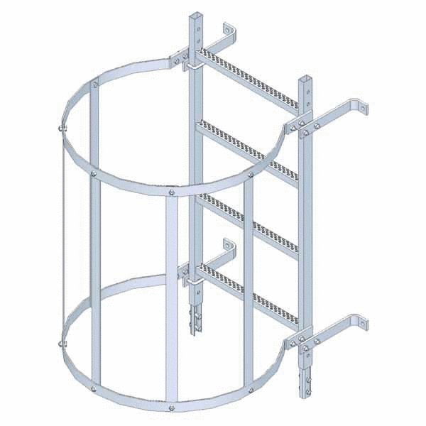 Tramo de escalera galvanizada. 1200mm con aros quitamiedo