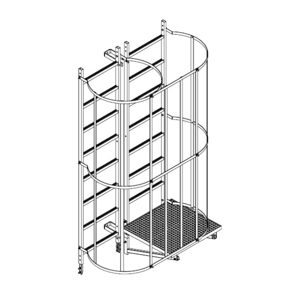 Plataforma de descanso intermedia para escaleras fijas