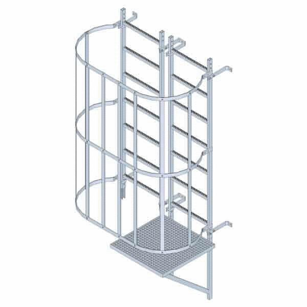 Plataforma de descanso intermedia para escaleras fijas