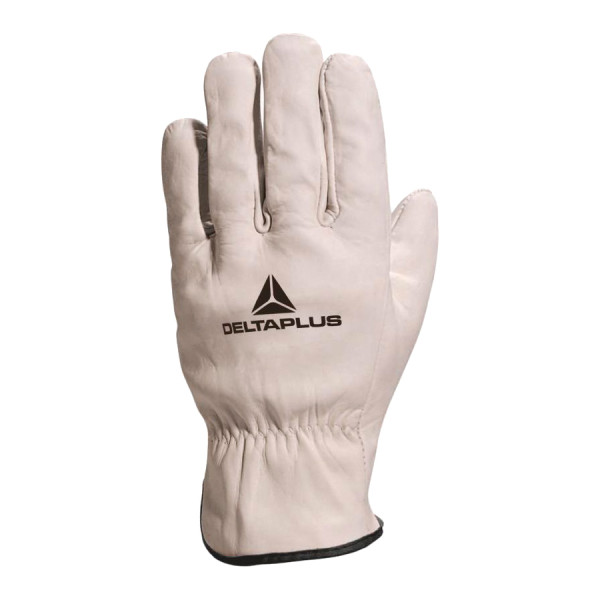 Guantes de piel flor tipo americano. Cuero bovino color blanco.